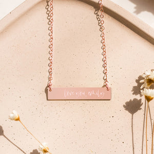 Personalized Name Love You Bar Necklace