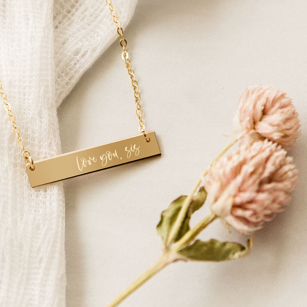 
            
                Load image into Gallery viewer, Love You, Sis Bar Necklace
            
        