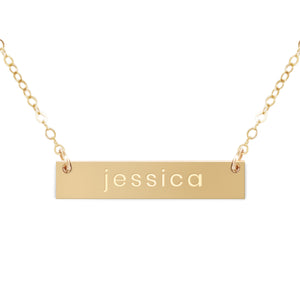 
            
                Load image into Gallery viewer, Nuri Personalized Name Bar Necklace
            
        