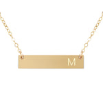 Personalized Modern Monogram Bar Necklace