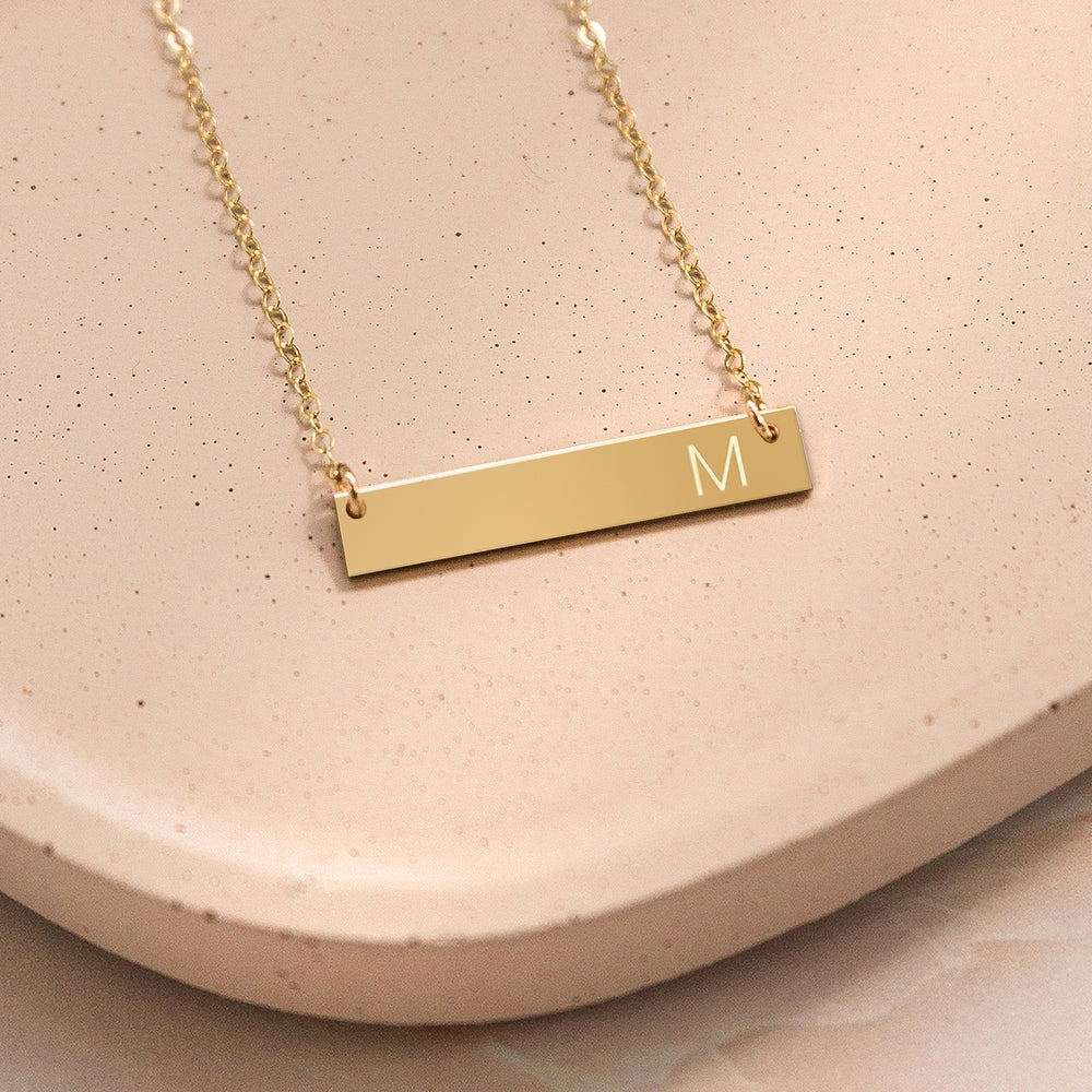 
            
                Load image into Gallery viewer, Personalized Modern Monogram Bar Necklace
            
        