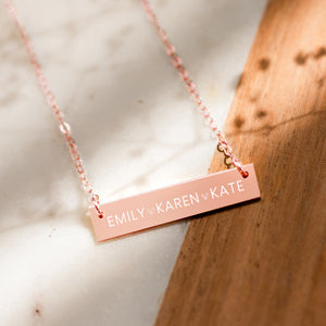 
            
                Load image into Gallery viewer, Personalized Kid&amp;#39;s Names Bar Necklace
            
        