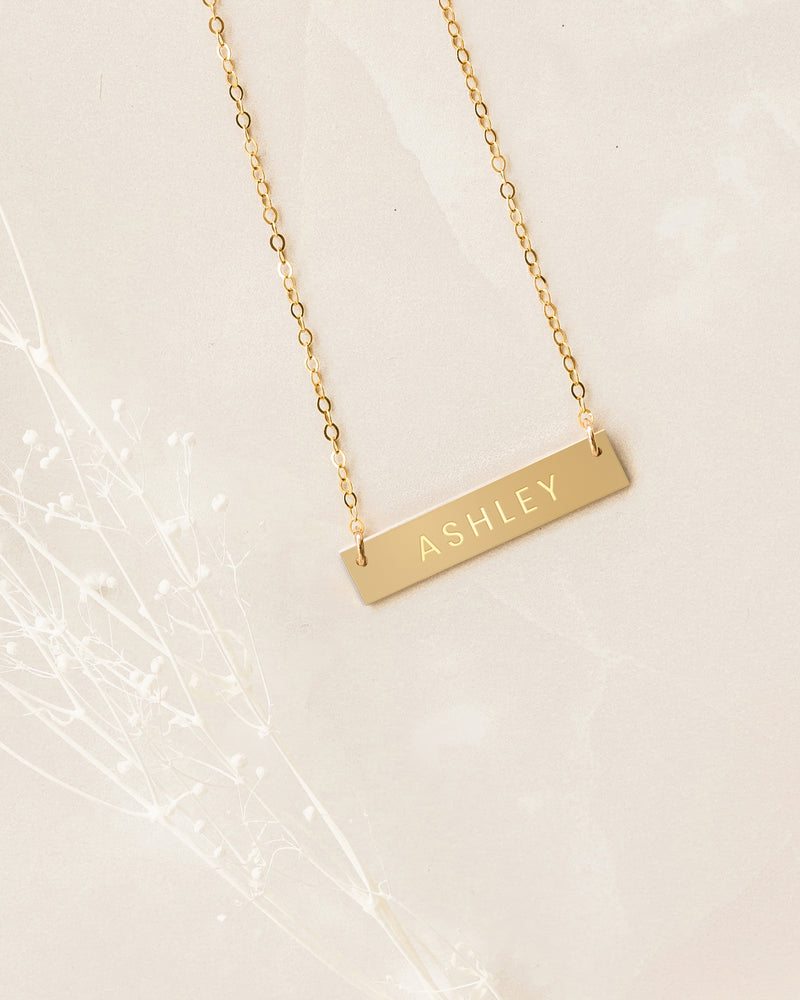 
            
                Load image into Gallery viewer, Ziana Modern Personalized Name Bar Necklace
            
        